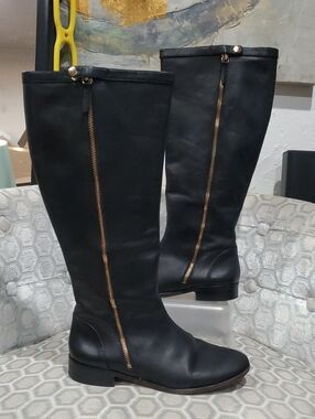 J. Crew Leather Riding Boots In Black